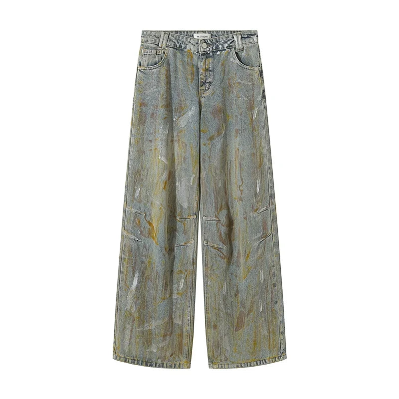 Washed Wide-Leg Denim Jeans