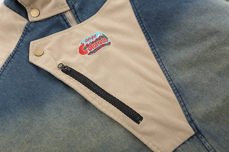 Giacca di jeans sfumata retrò unisex