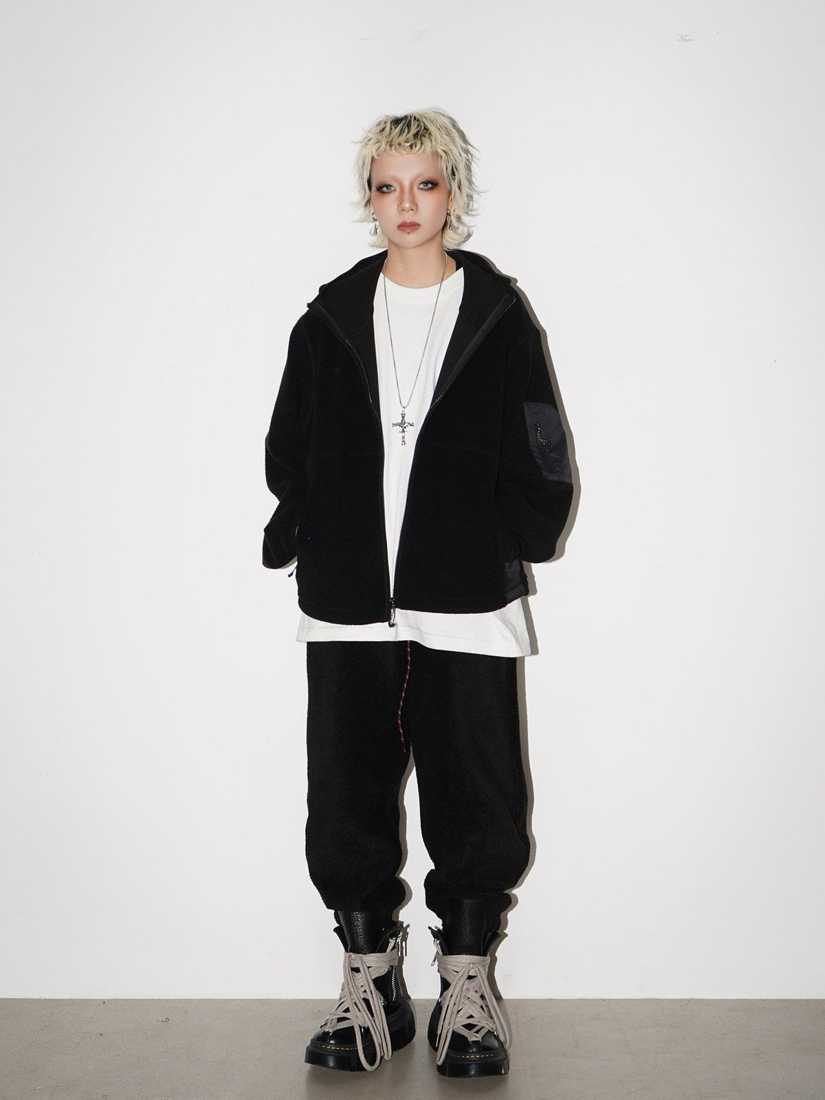 Fleece Zipper Hoodie & Drawstring Sweat Pants Setup