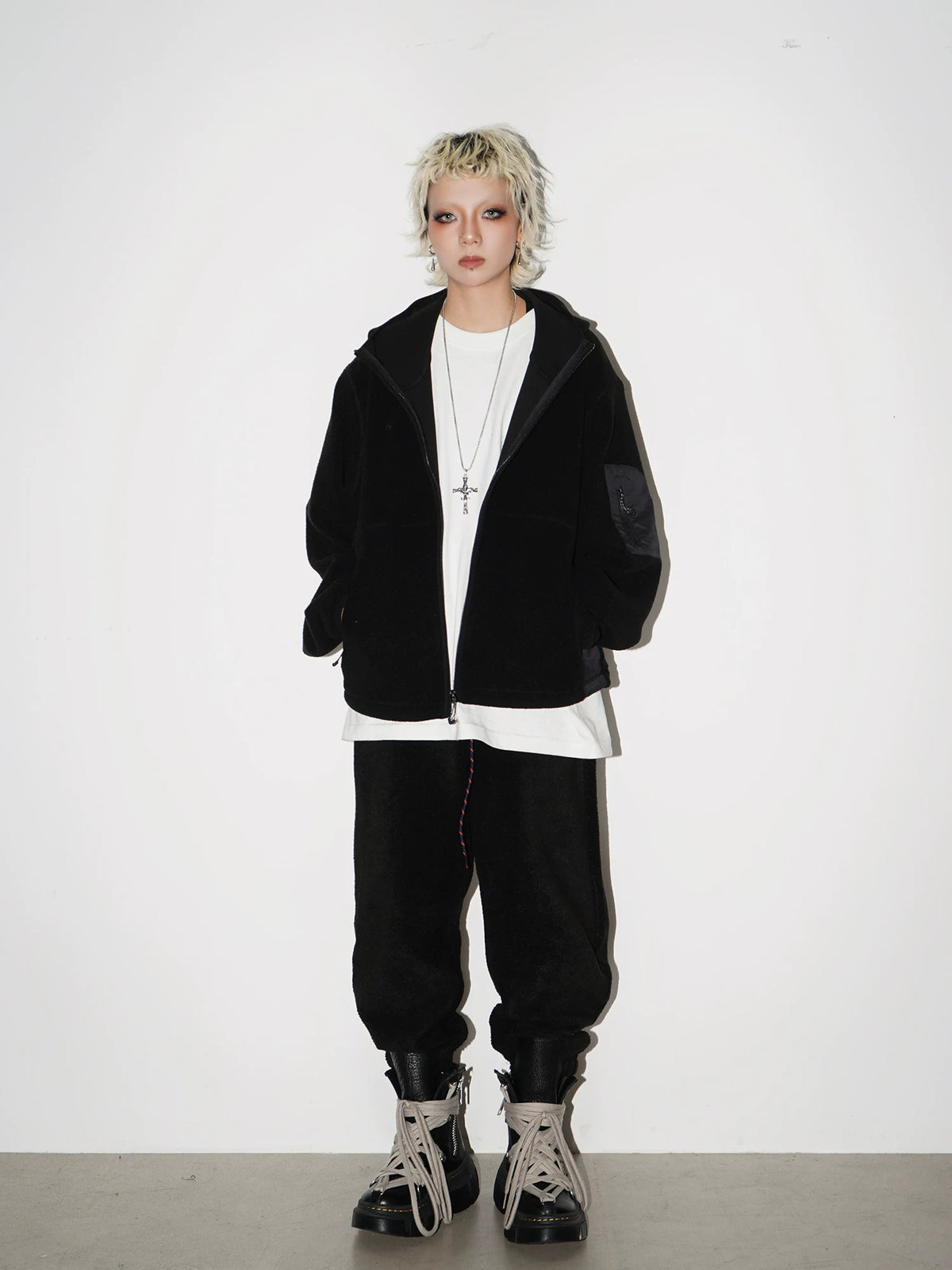 Fleece Zipper Hoodie & Drawstring Sweat Pants Setup
