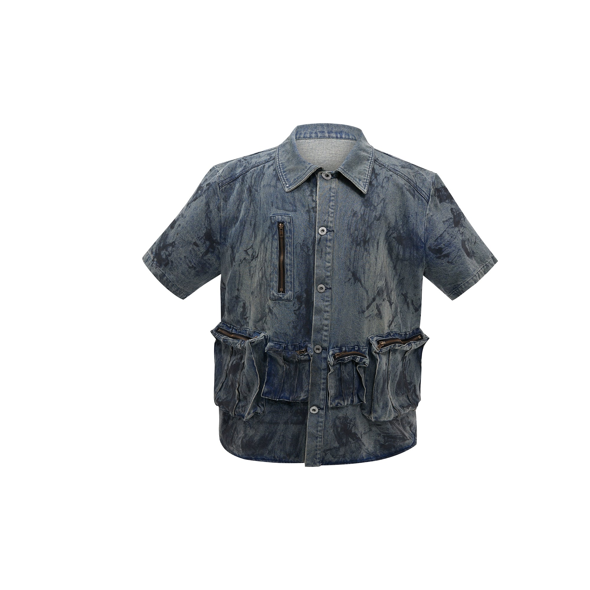 Oversize Paint Denim Shirt Jacket
