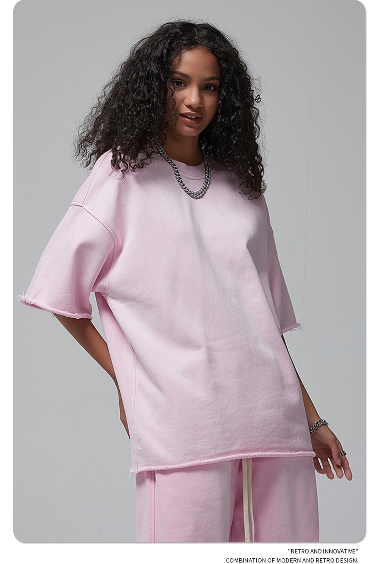 Oversize Spray-dyed Short-sleeve T-shirt & Spray-dyed Short Sweatpants Setup