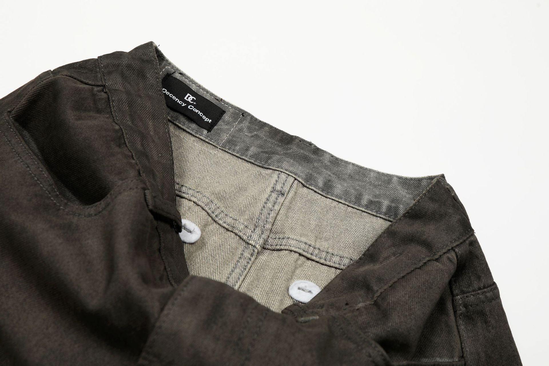 Dirty Washed Curved Denim Jeans