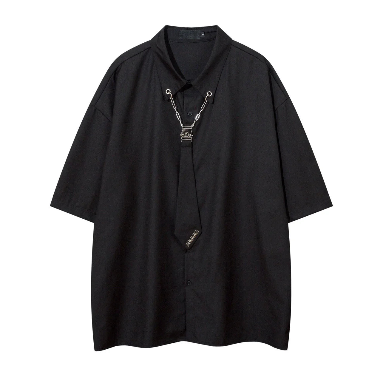Tie Accessories Design Oversize Short Sleeve Shirt
