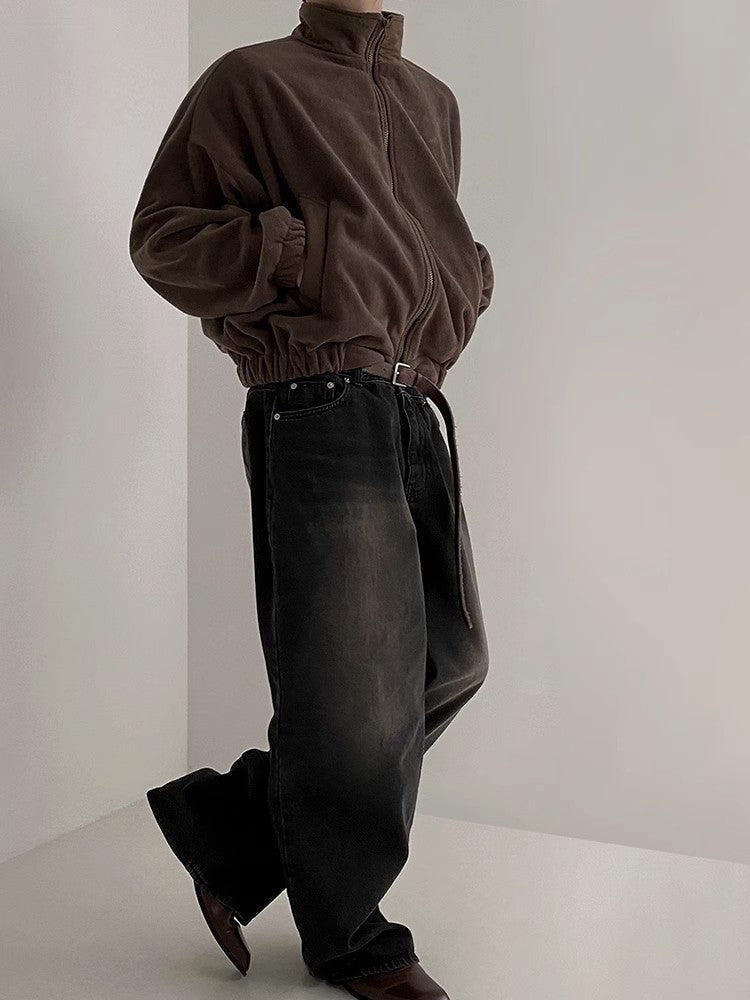 Stand Neck Oversize Zipper Padded Jacket