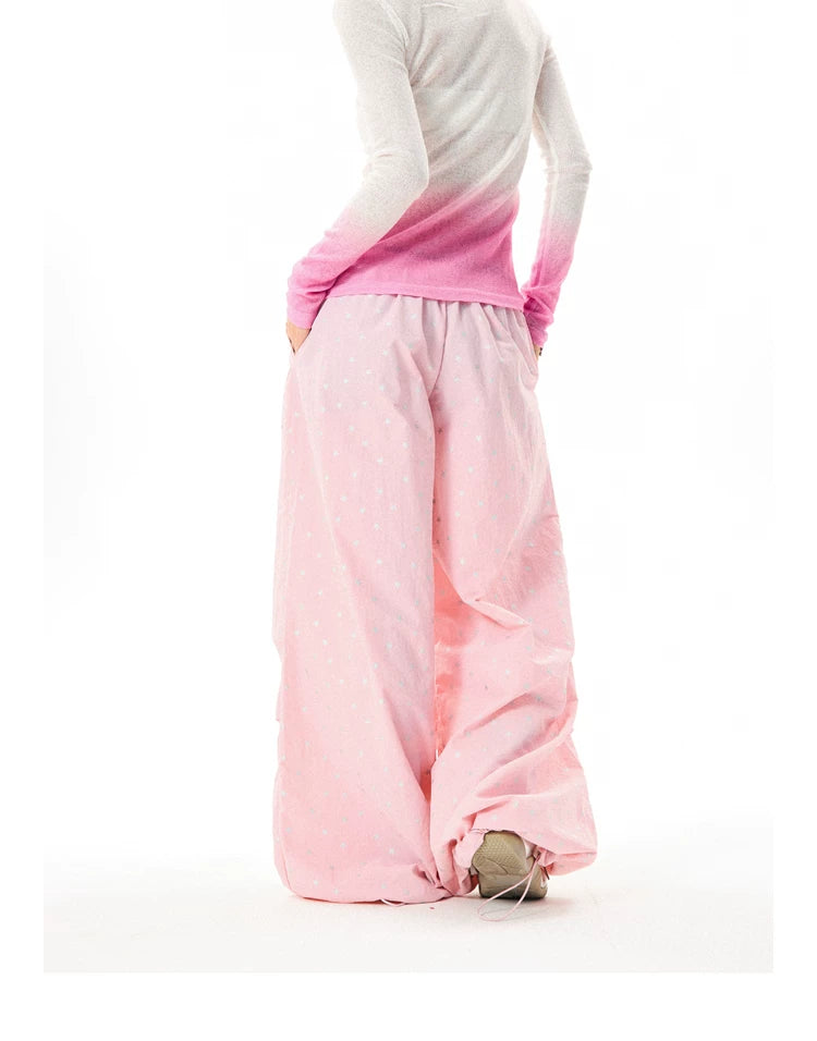 Allover Star Print Wide-Leg Pants