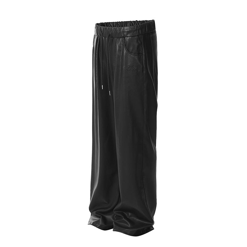 PU Leather With Drawstring Pants