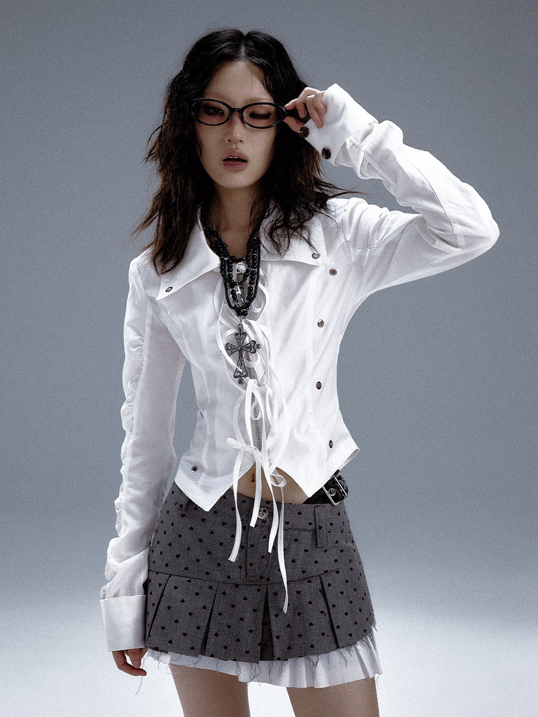 Cutout Tie-Waist Long Sleeve Shirt