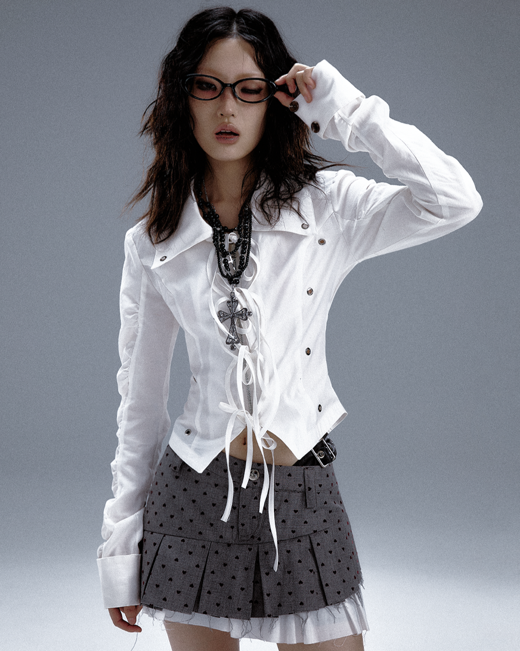 Cutout Tie-Waist Long Sleeve Shirt