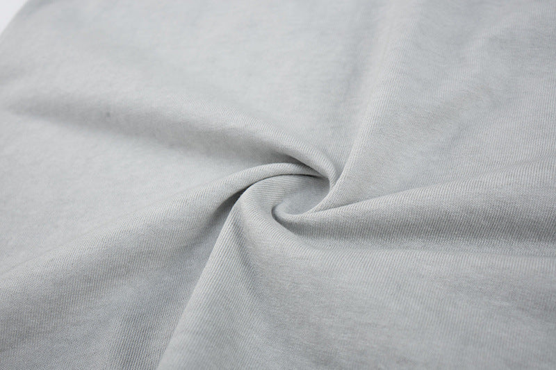 Washed Embroidery Raglan Short Sleeve T-Shirt