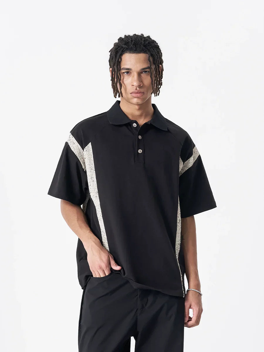 Heavyweight Patchwork Short Sleeve Polo Shirt