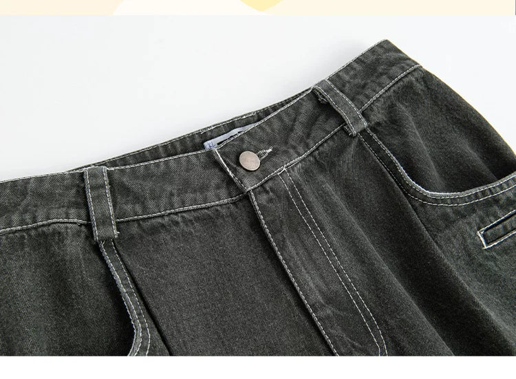 Wide-Leg Buggy Denim Jeans