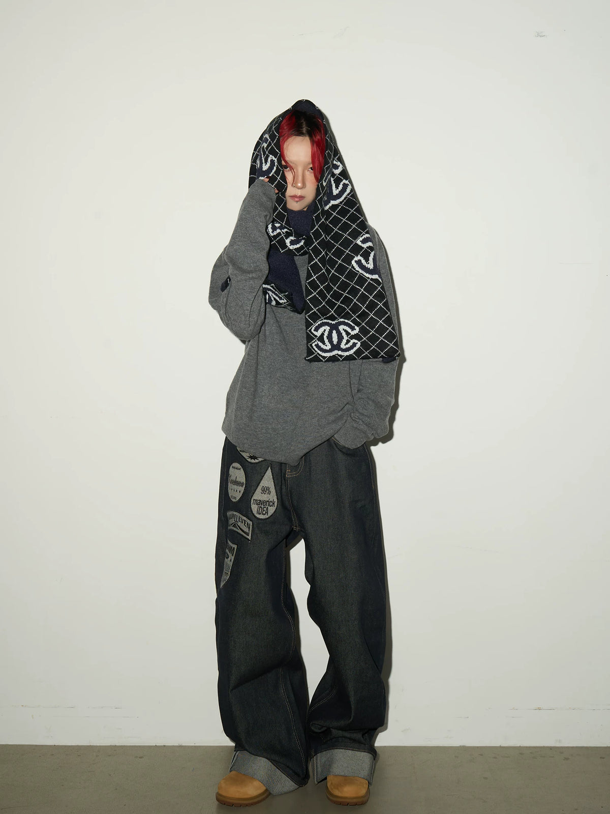Bottle Neck Oversize Knit Sweater
