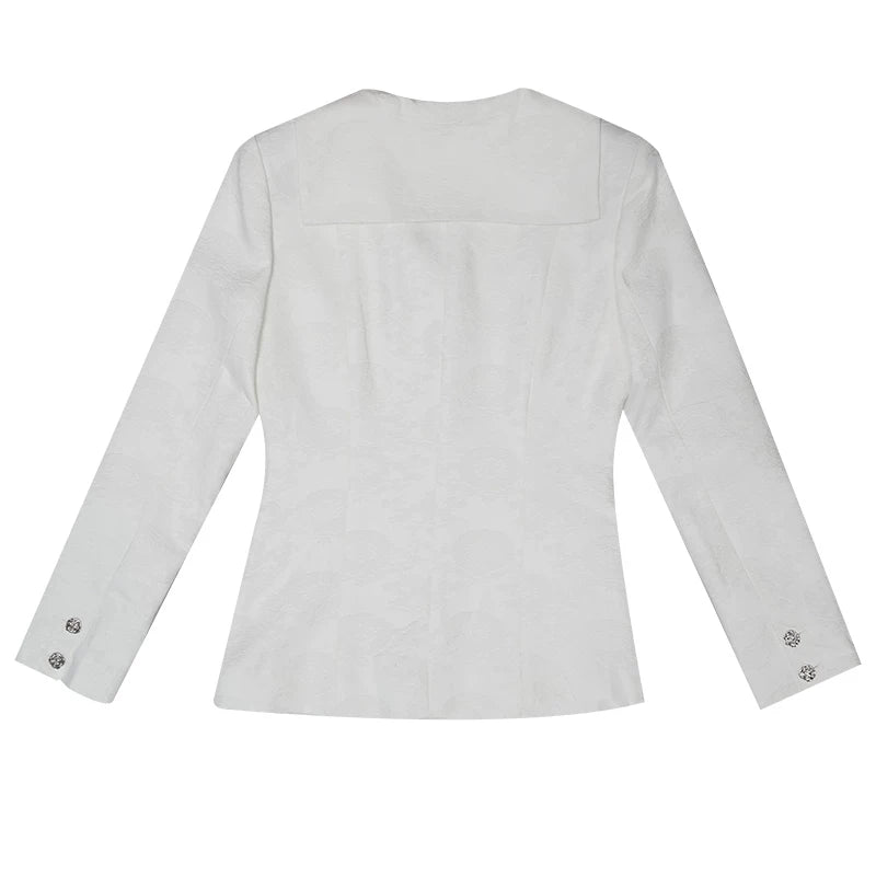 Rose Jacquard Sailor Collar Jacket