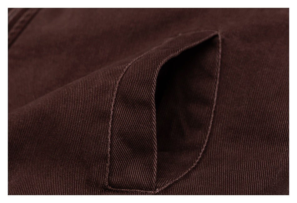 Chaqueta de lana de cordero de estilo retro de trabajo