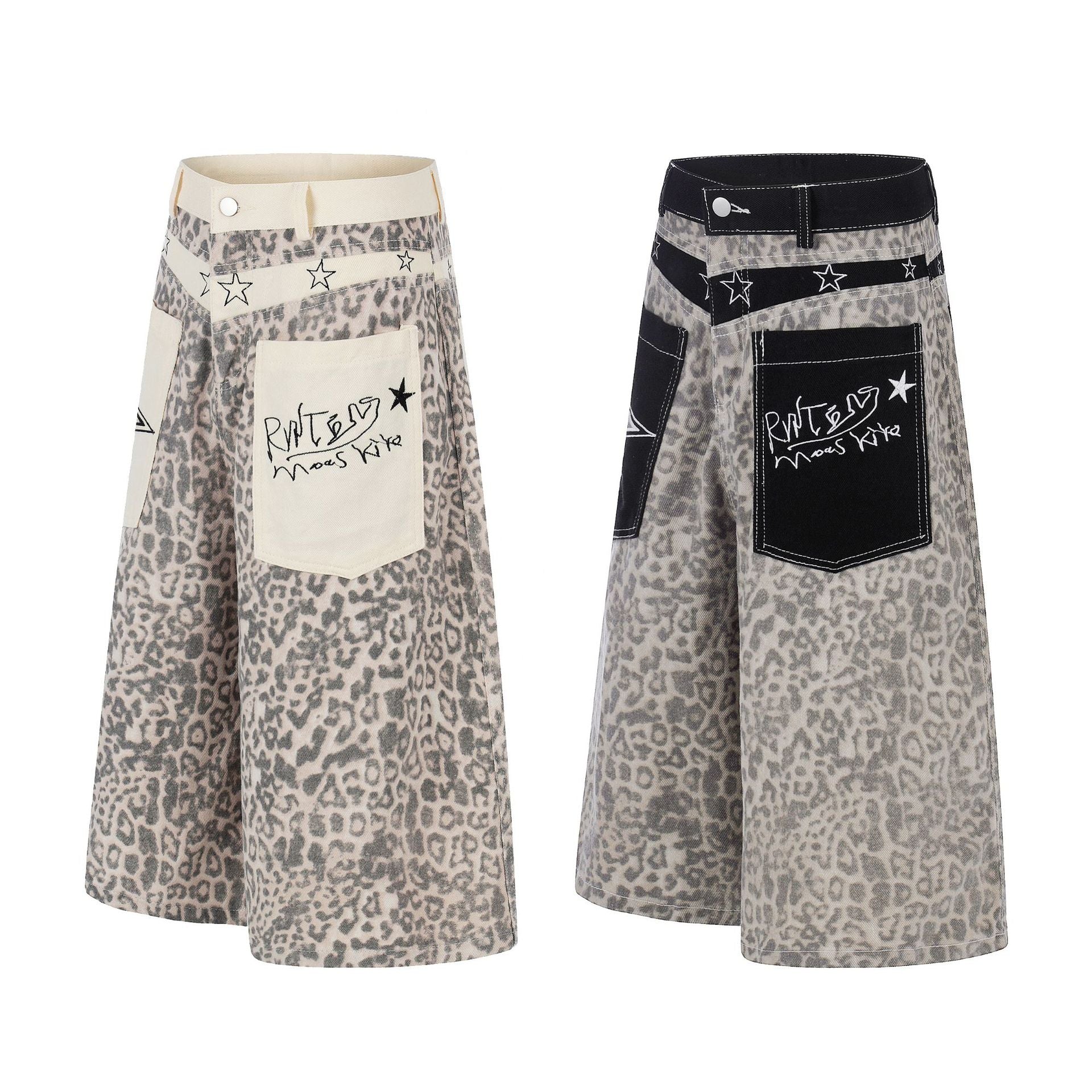 Leopard Star Pocket Jort