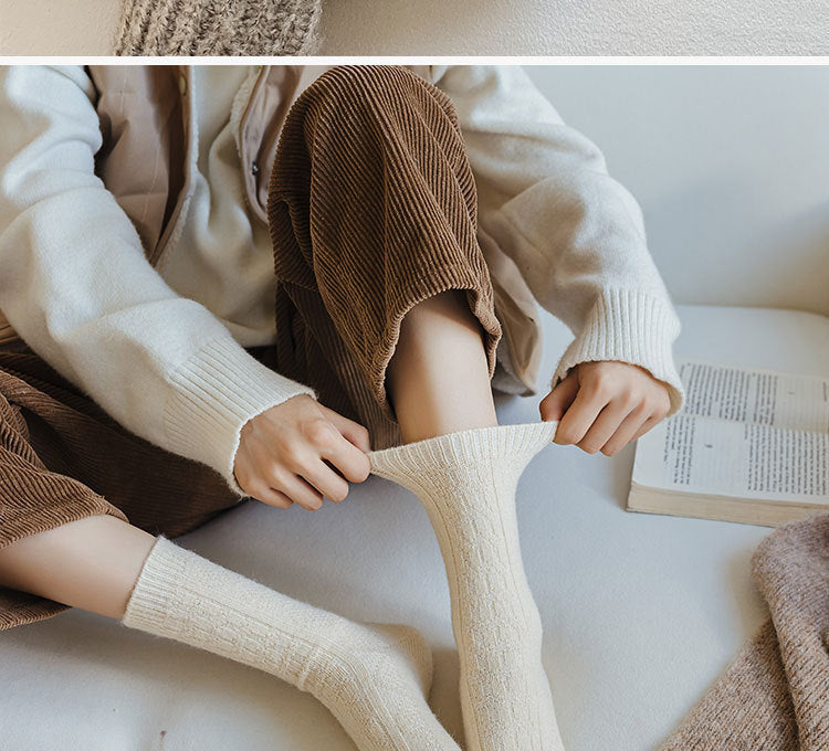 Cashmere Wool Solid Color Socks