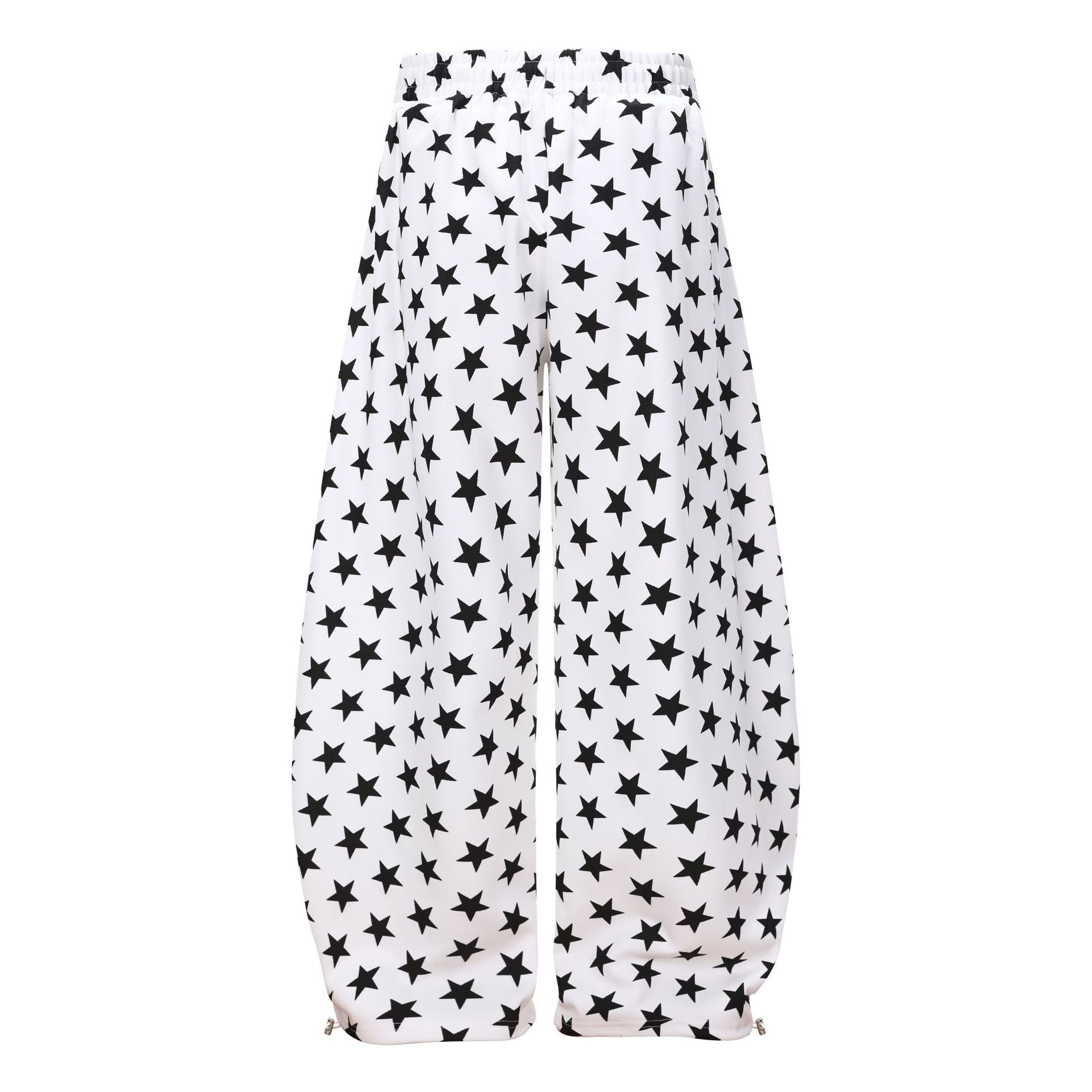 All-Over Print Deconstruction Wide Leg Curved Sweatpants