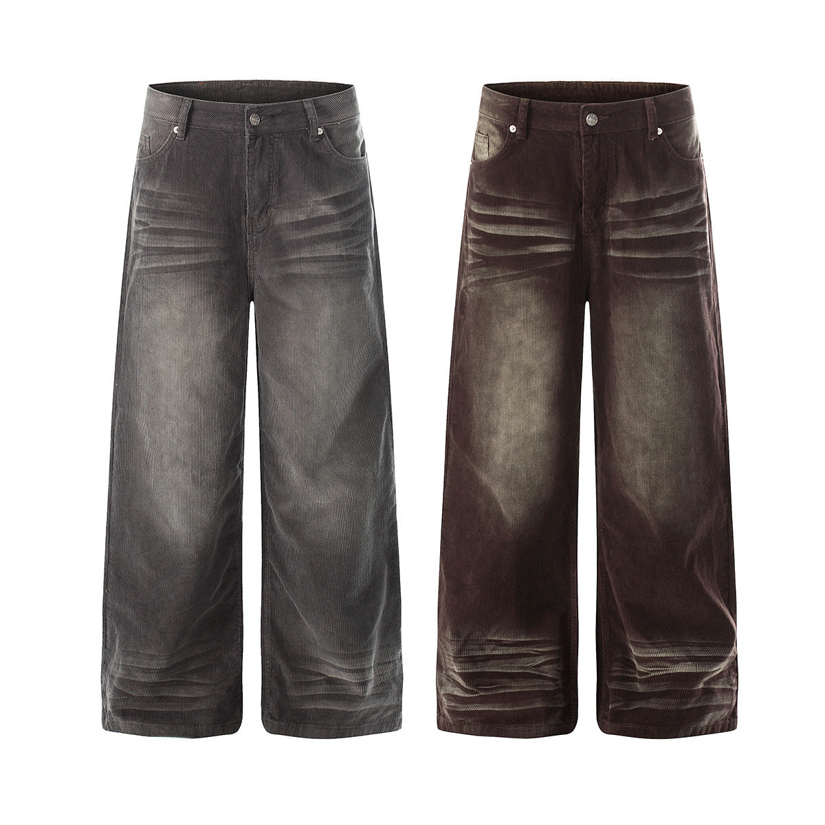 Washed Corduroy Straight Pants