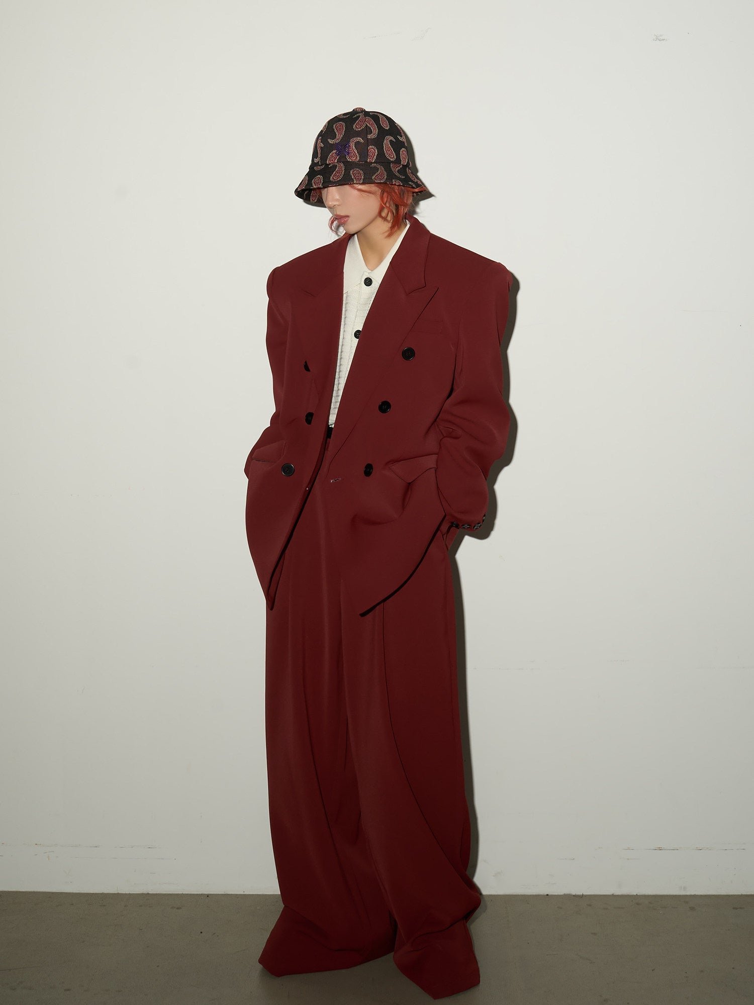Double Breasted Tailored Jacket & Wide Leg Trousers Setup
