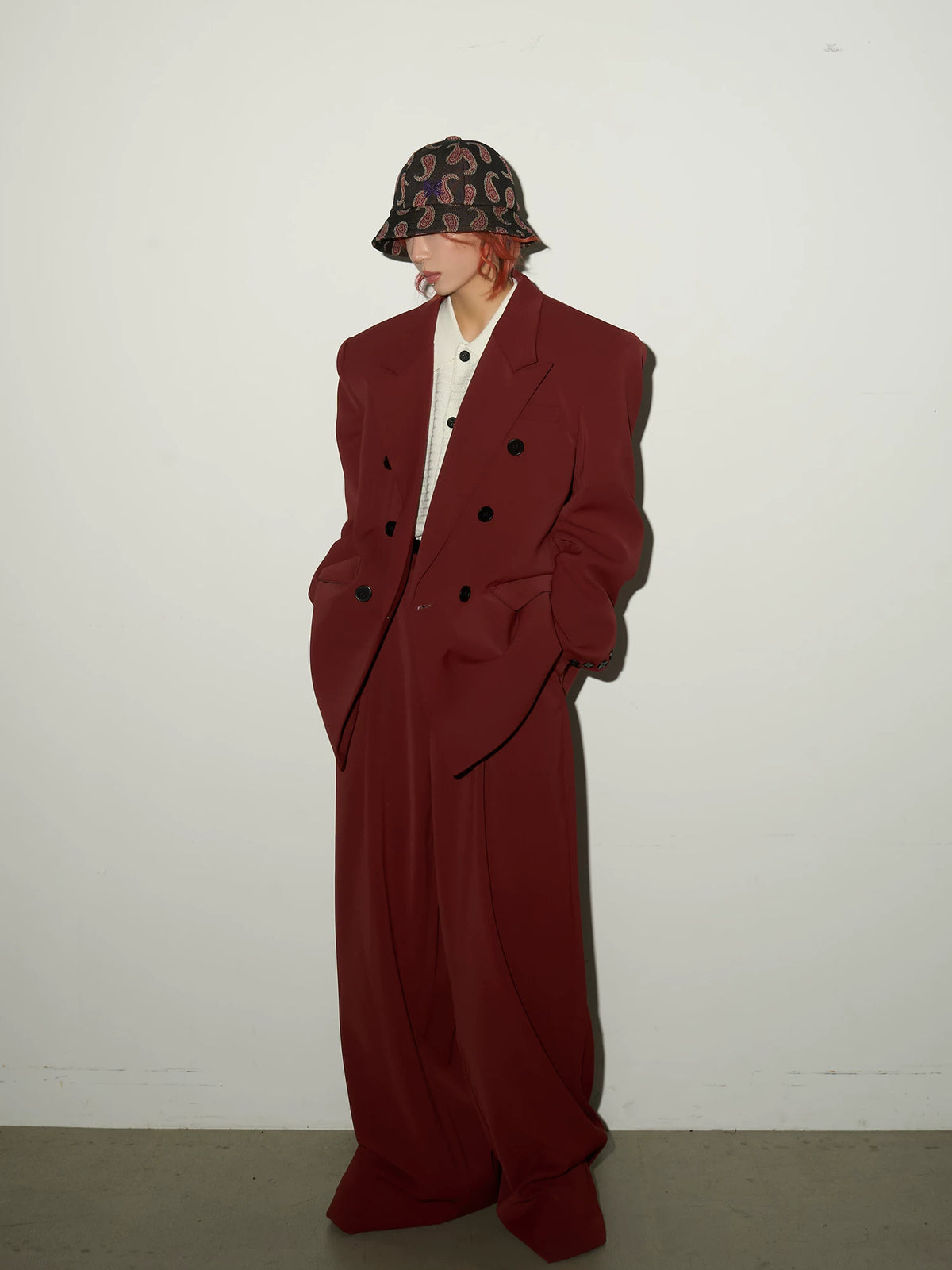 Double Breasted Tailored Jacket & Wide Leg Trousers Setup