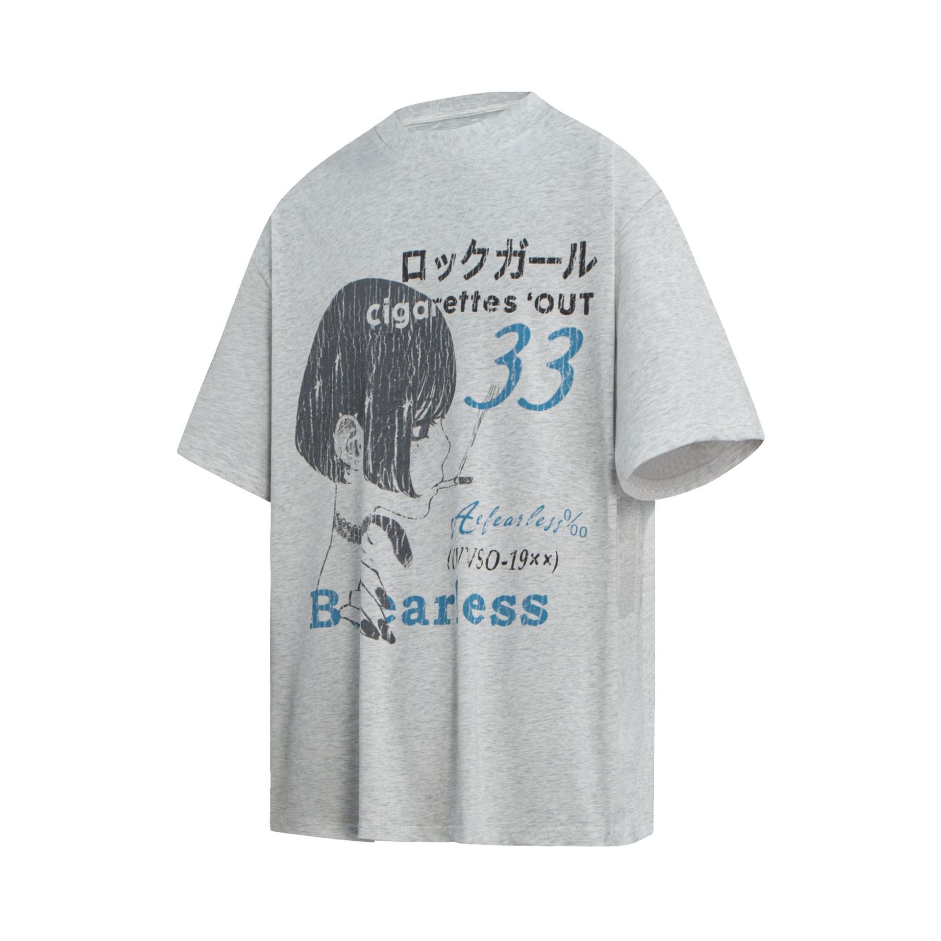 Illustration Letter Print Oversize Short Sleeve T-Shirt