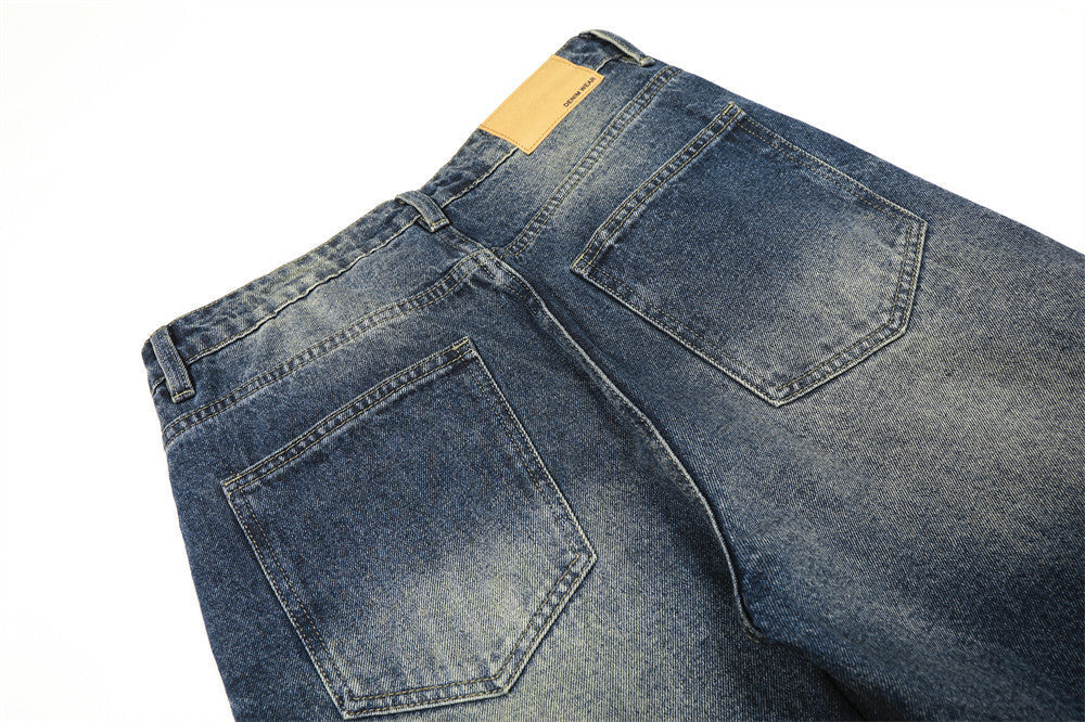 Washed Wide-Leg Jeans - Denim Pants