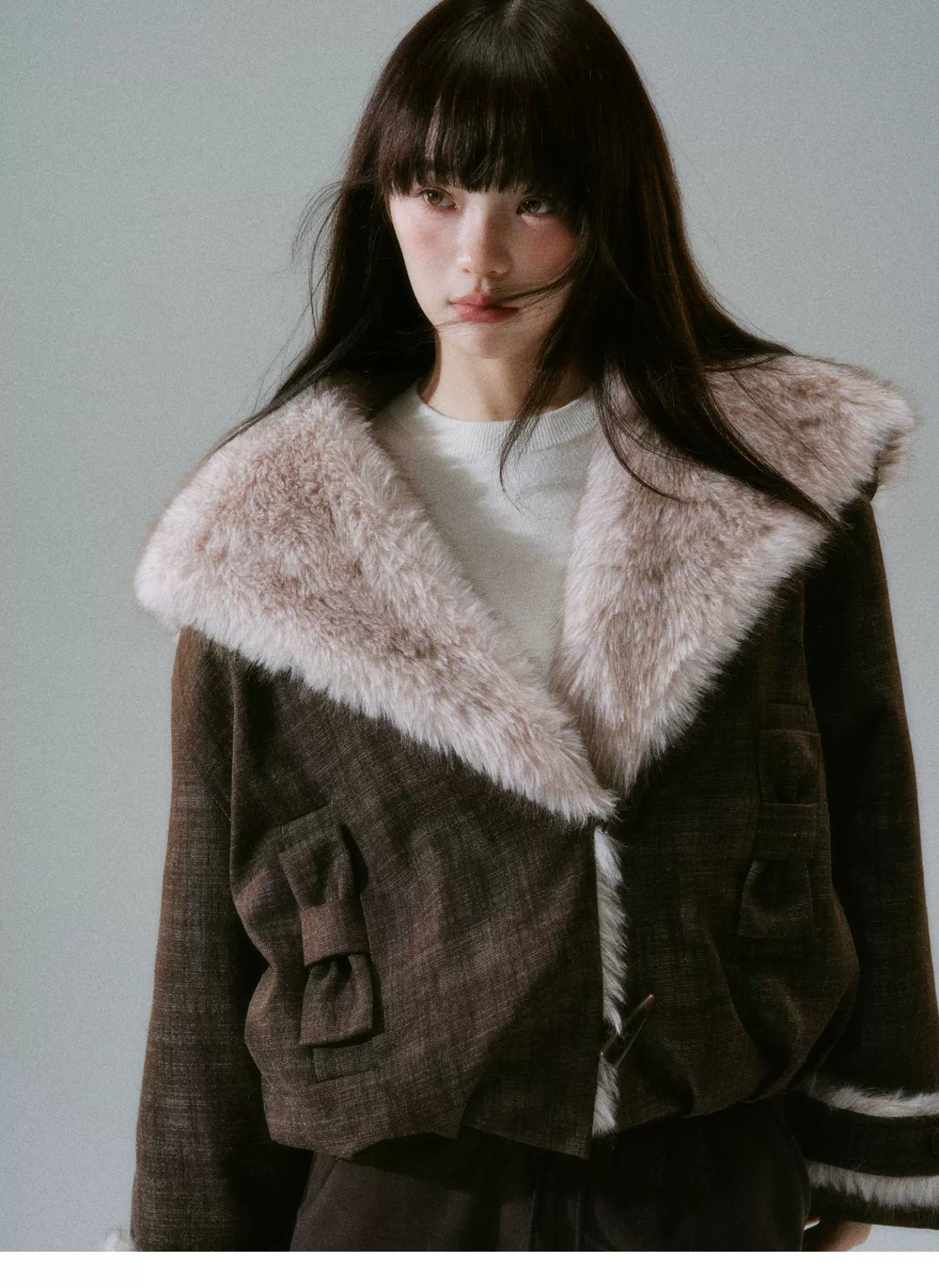 Plush Flower Bud Short Jacket