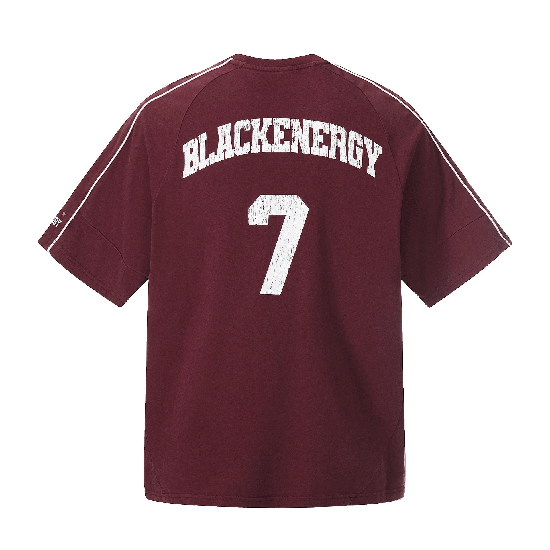 Letter Embroidery Piping Short Sleeve T-Shirt