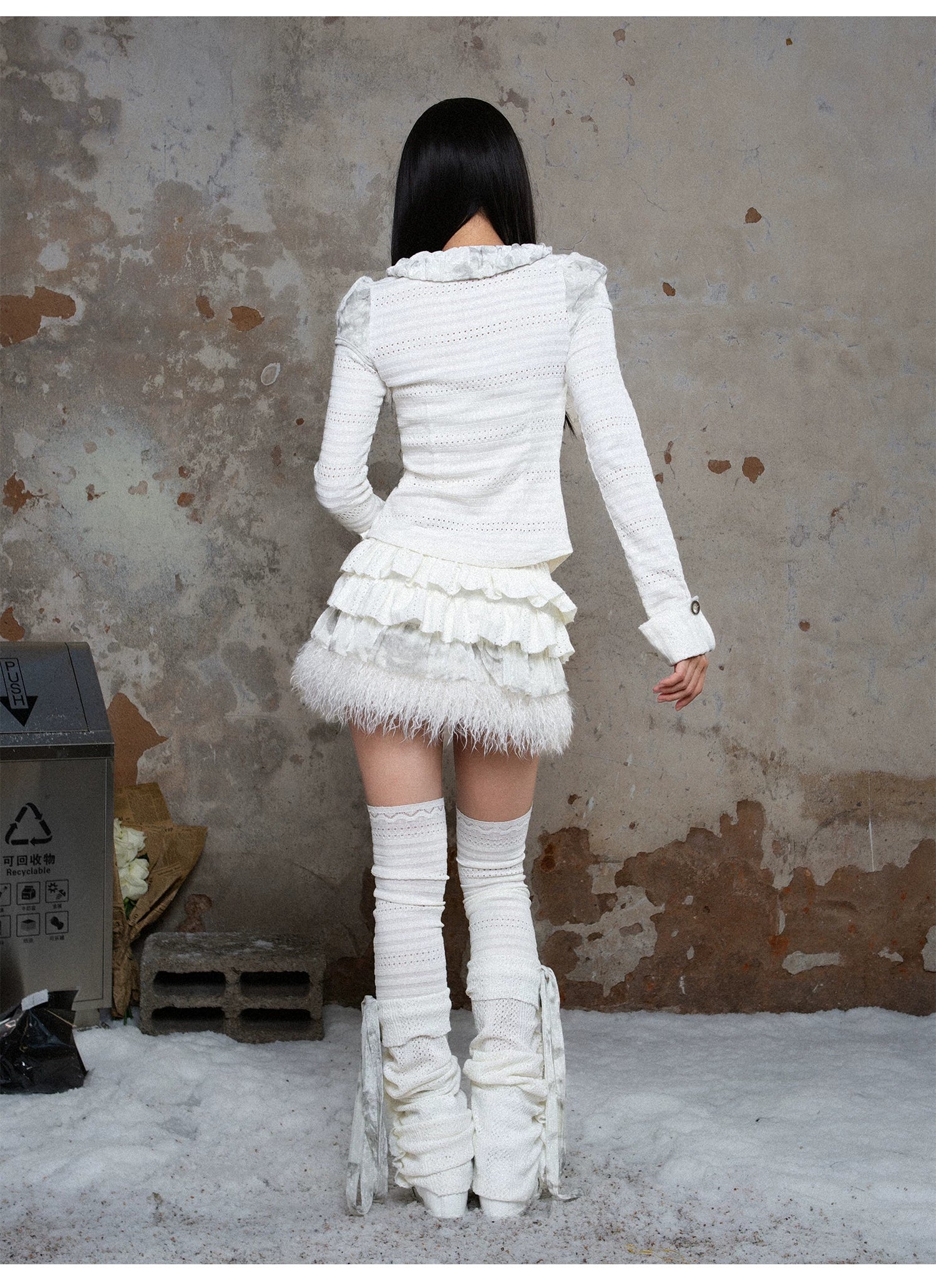 Puff Collar Fitted Long Sleeve Shirt