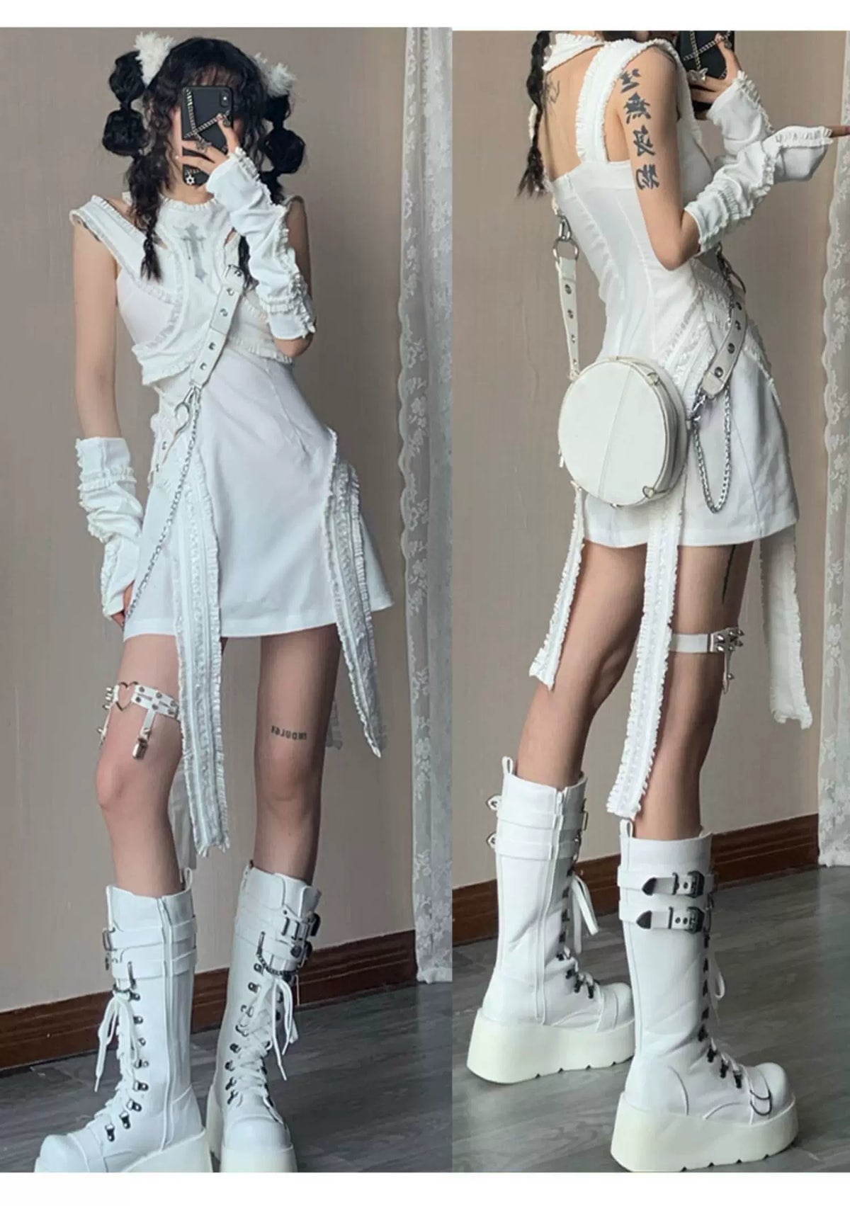 Ruffle Patchwork Sleeveless Dress