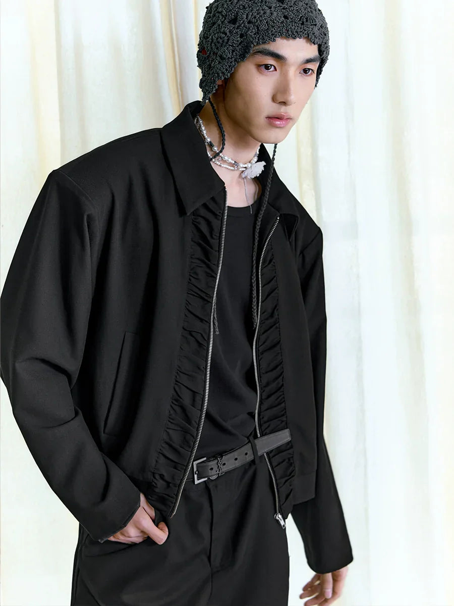 Polo Collar Zipper Jacket