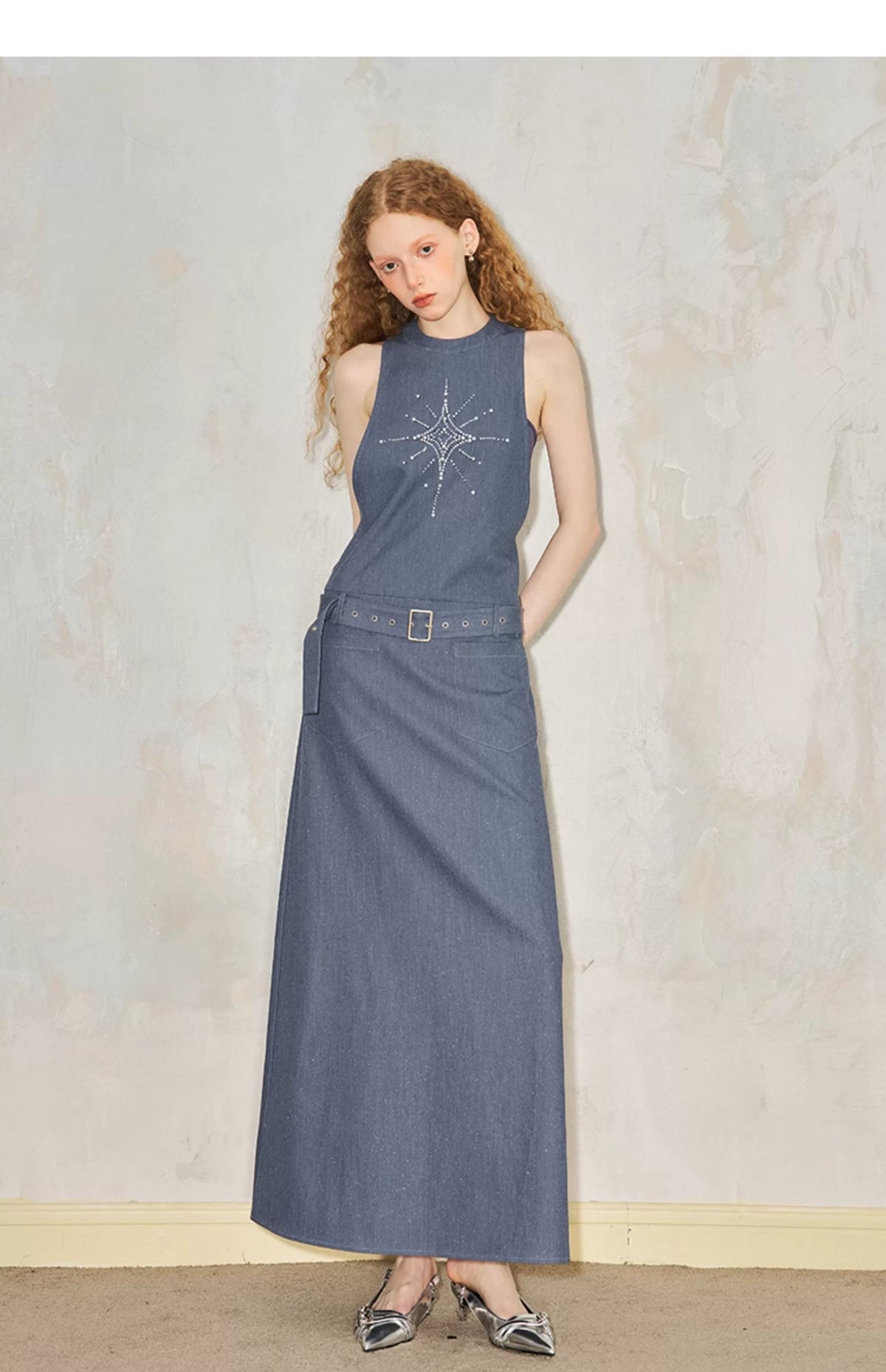 Glitter Design Long Dress