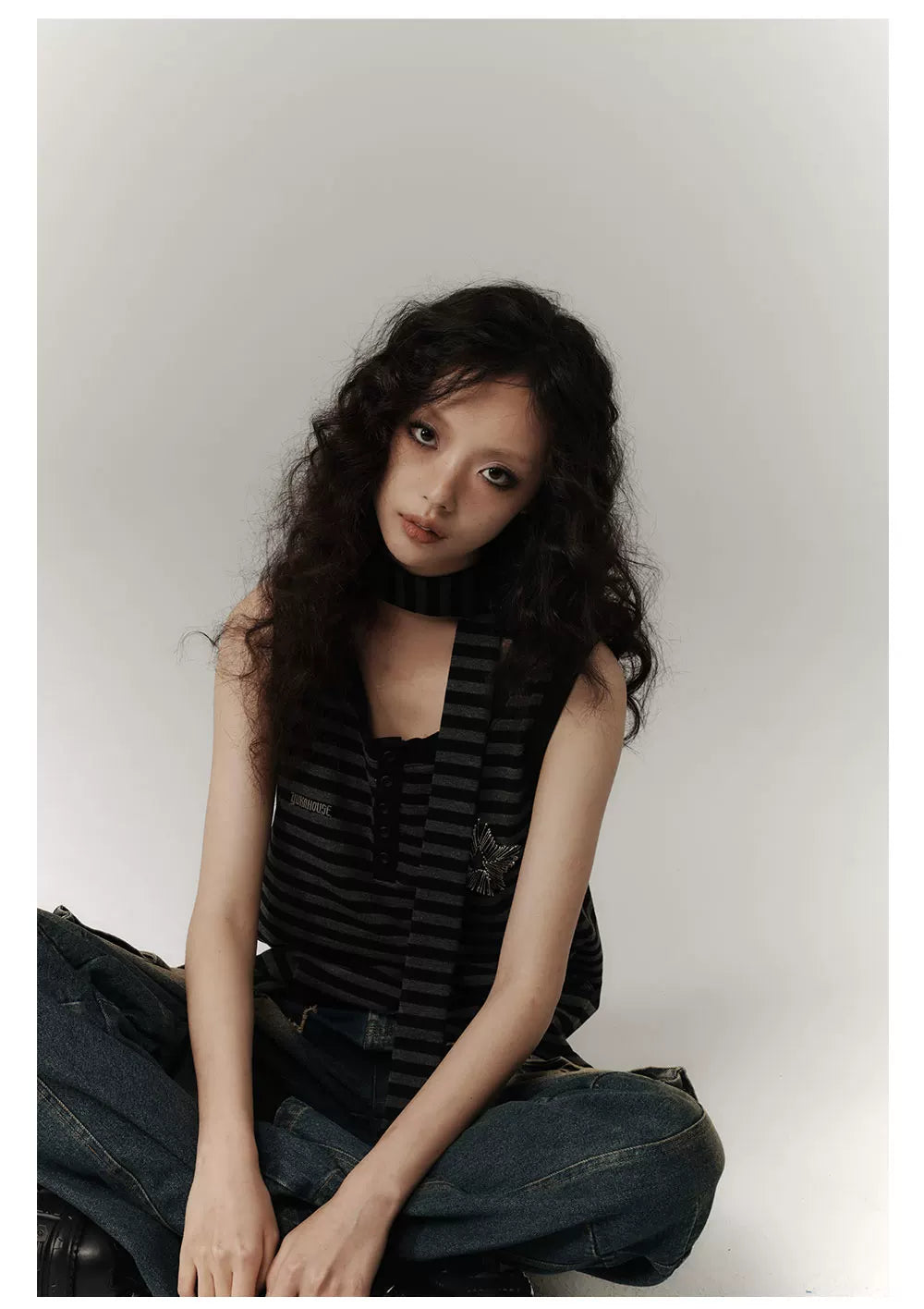 Star Stripe Oversize Long Sleeve T-Shirt & Tank Top