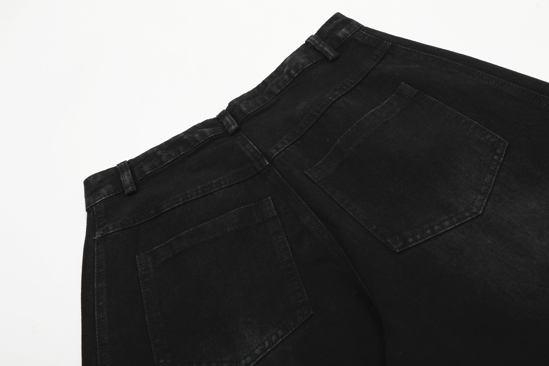 Washed Triple Stripe Panel Design Wide Leg Denim Jeans