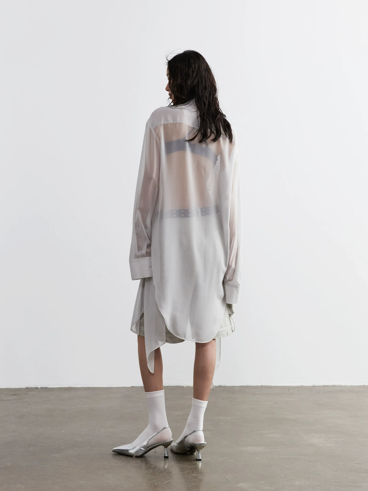 See-Through Long Blouse With Long Strap