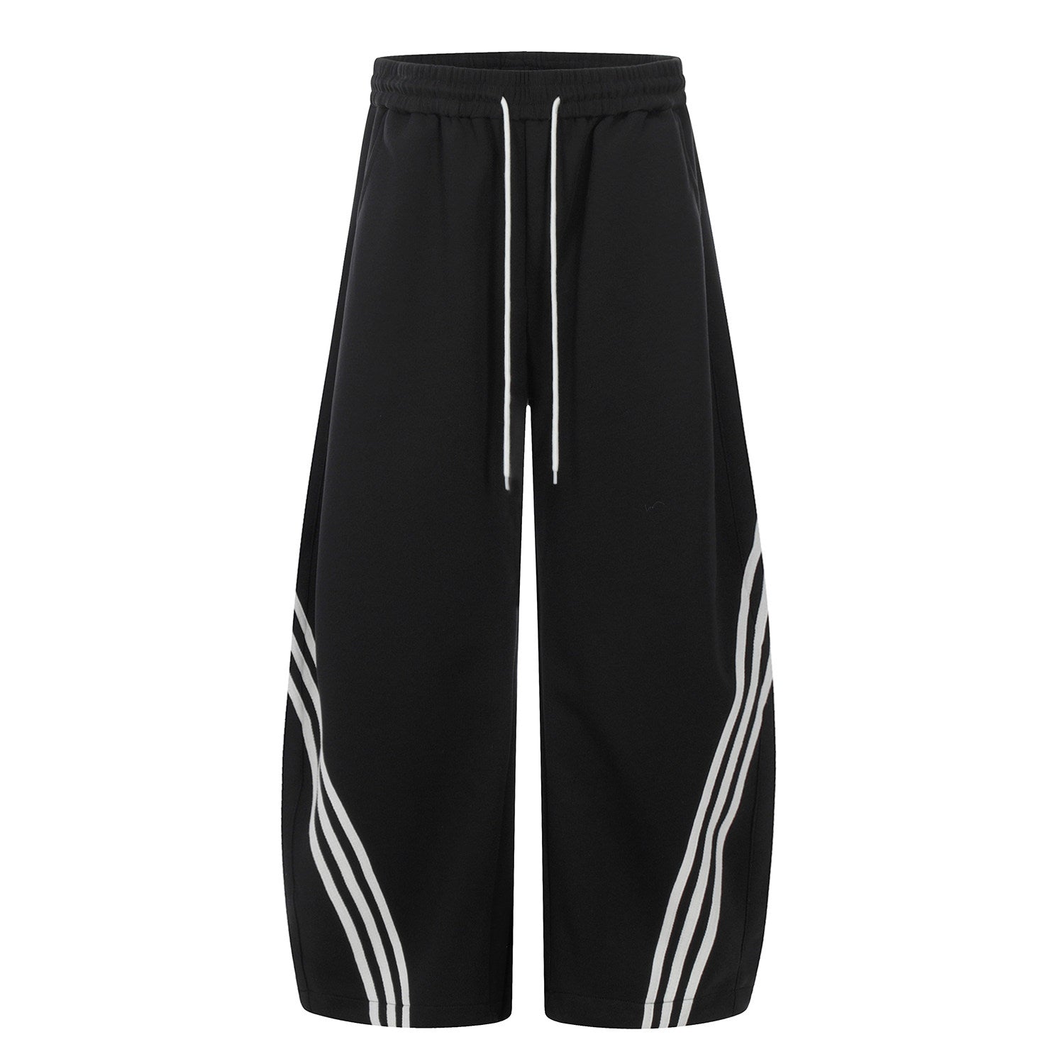 Three-Stripe Curved Wide Leg Sweat Pants