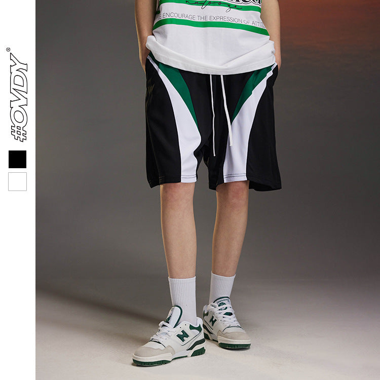 Mesh Patchwork Oversize Short Pants