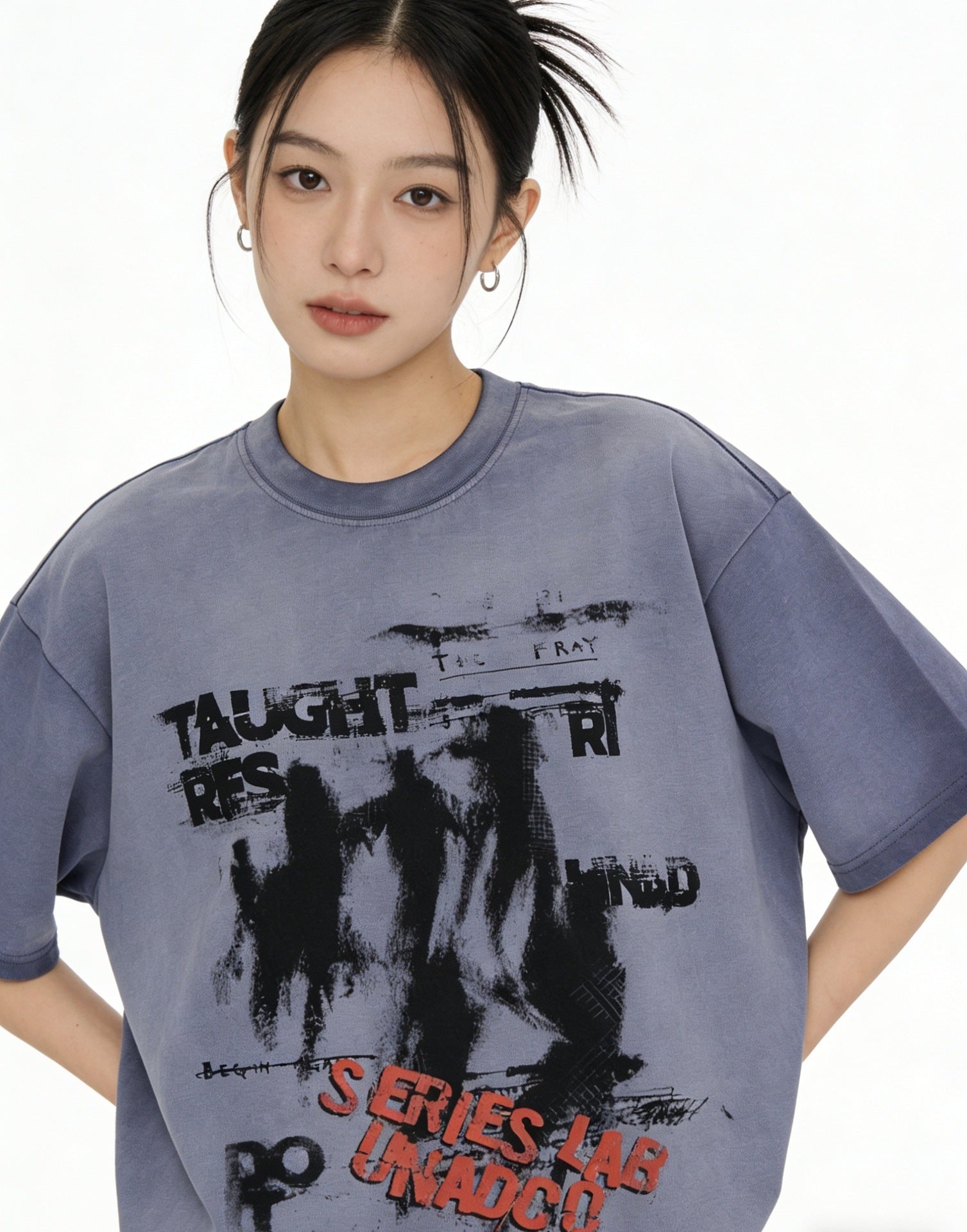 Dark Graffiti Print Short Sleeve T-Shirt