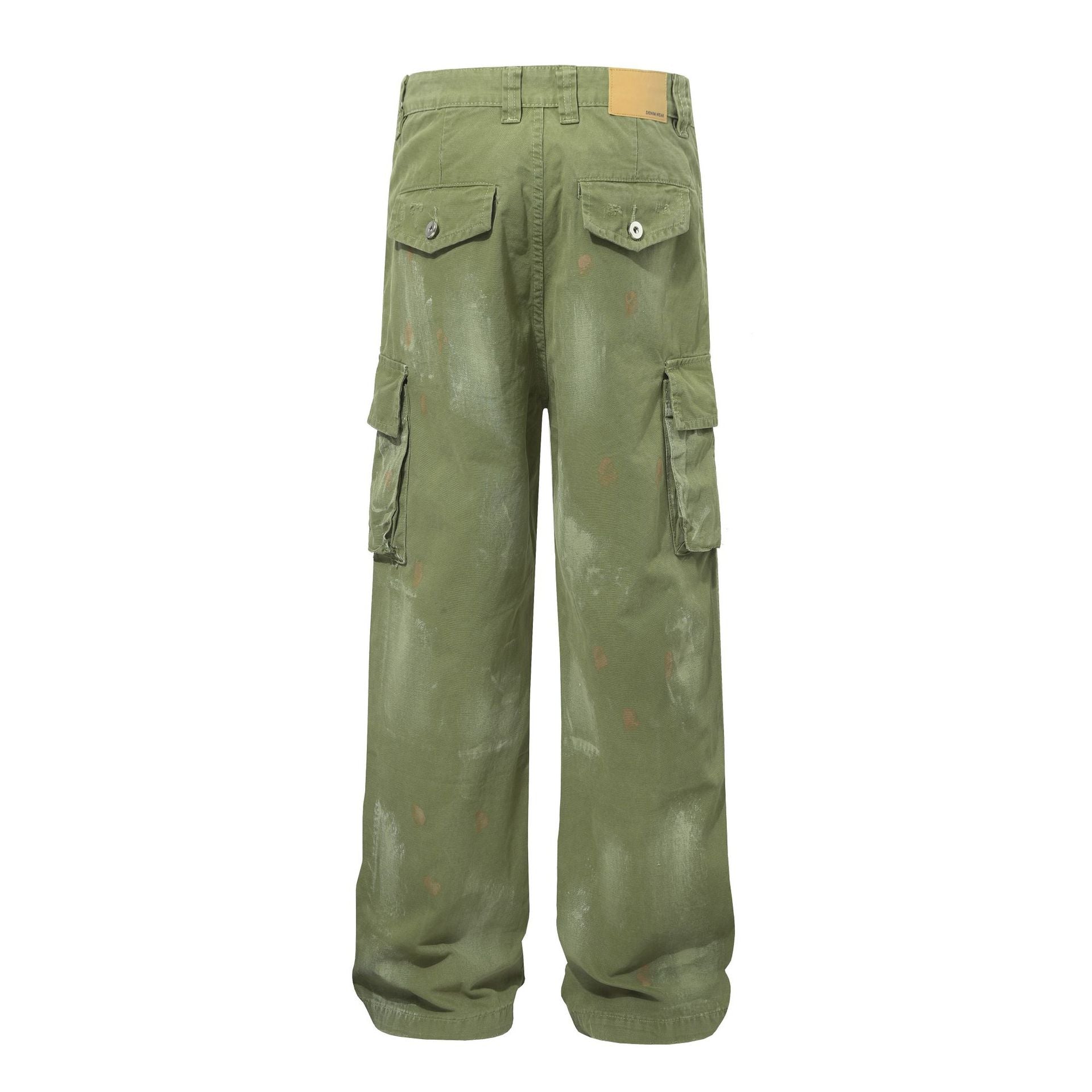 Damage Paint Splatter Multi Pocket Cargo Pants