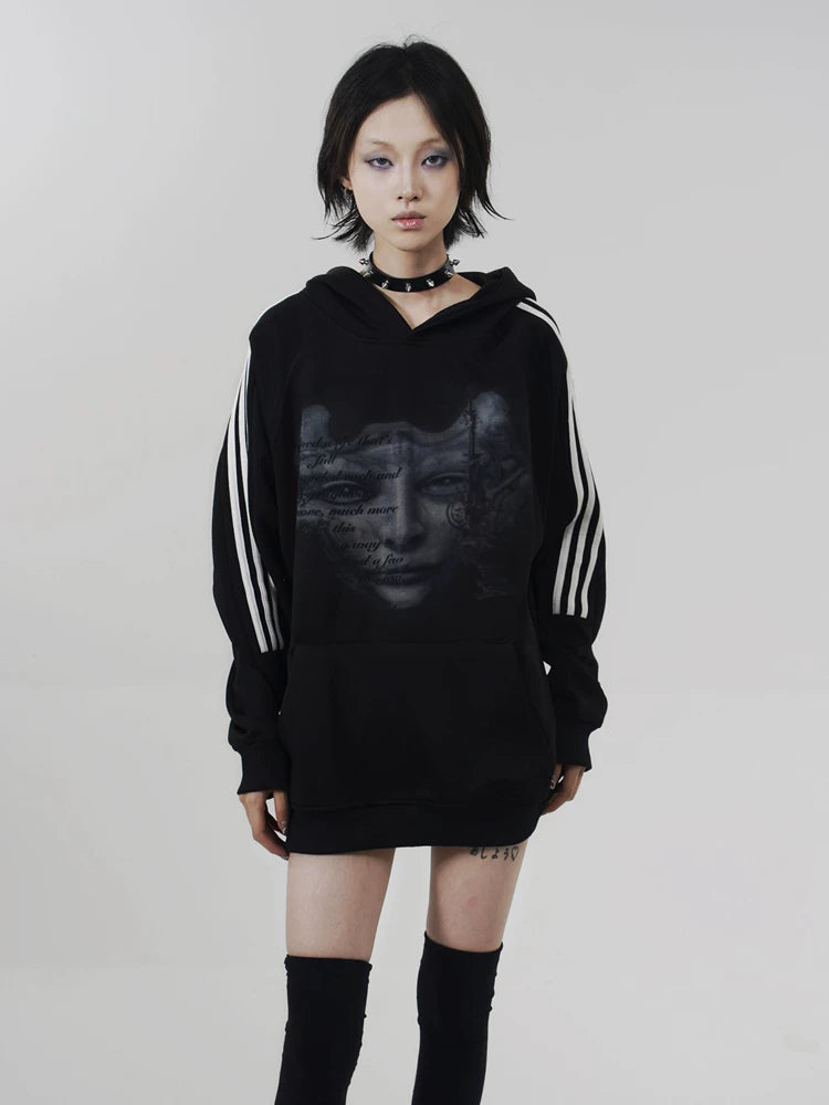 Side Stripe Pullover Hoodie