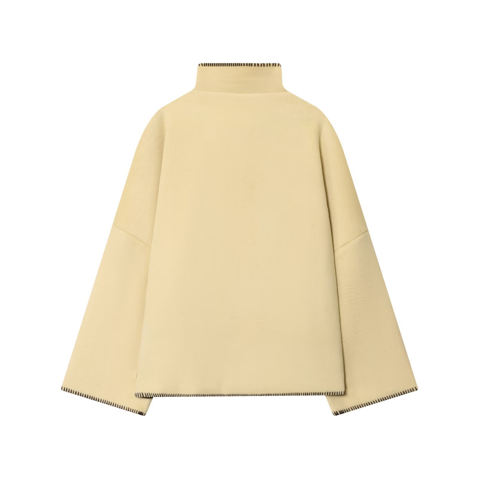 High-neck Long-Sleeved Woolen Jacket