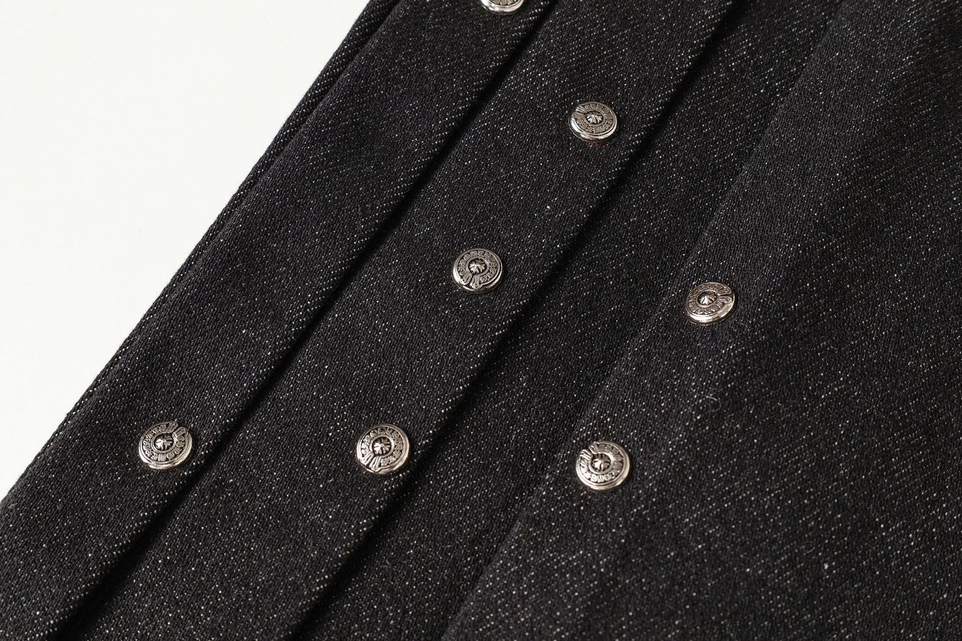 Heavyweight Studs Wide Leg Denim Jeans