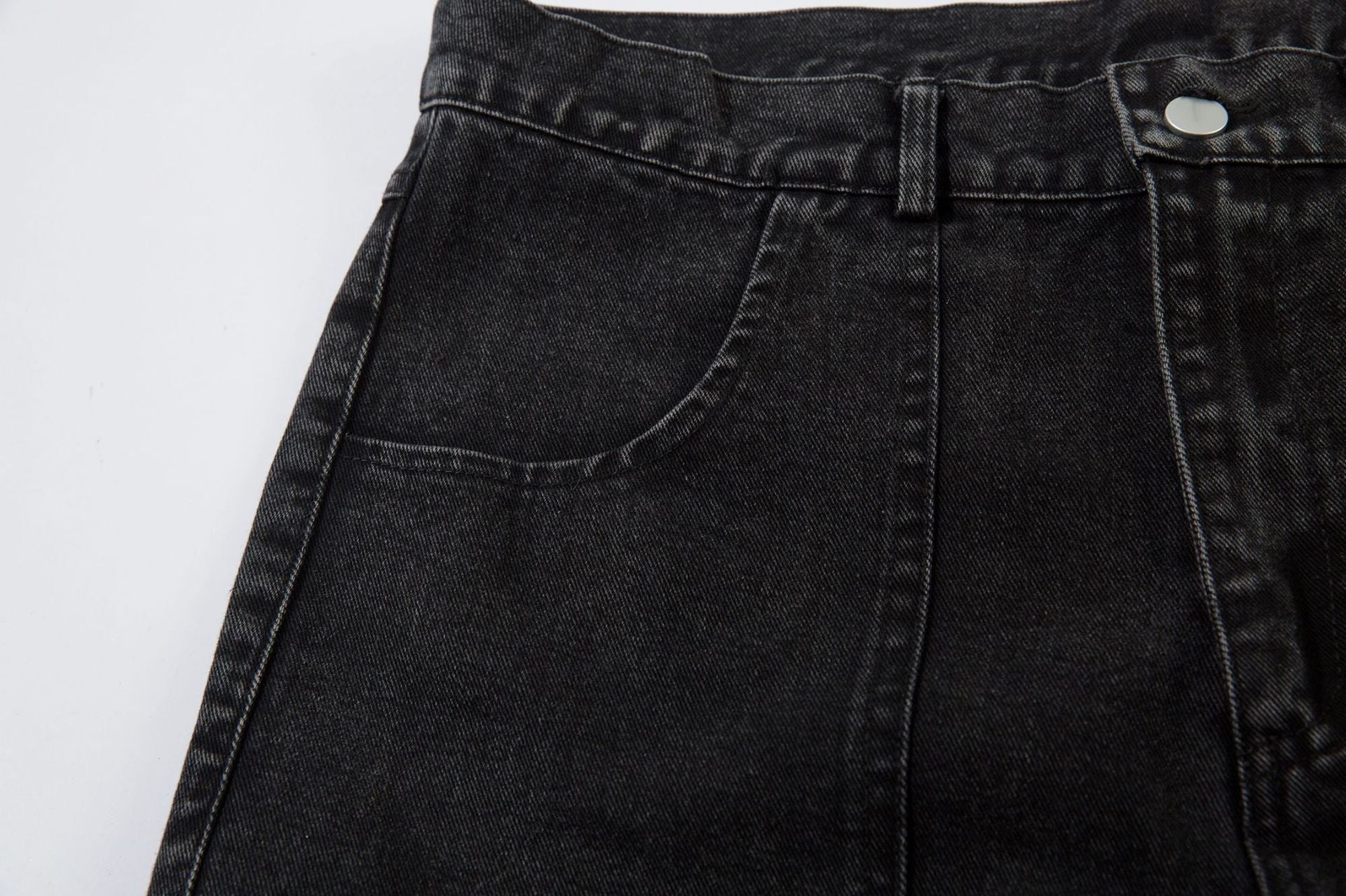 Washed Eyelet Cargo Denim Jeans