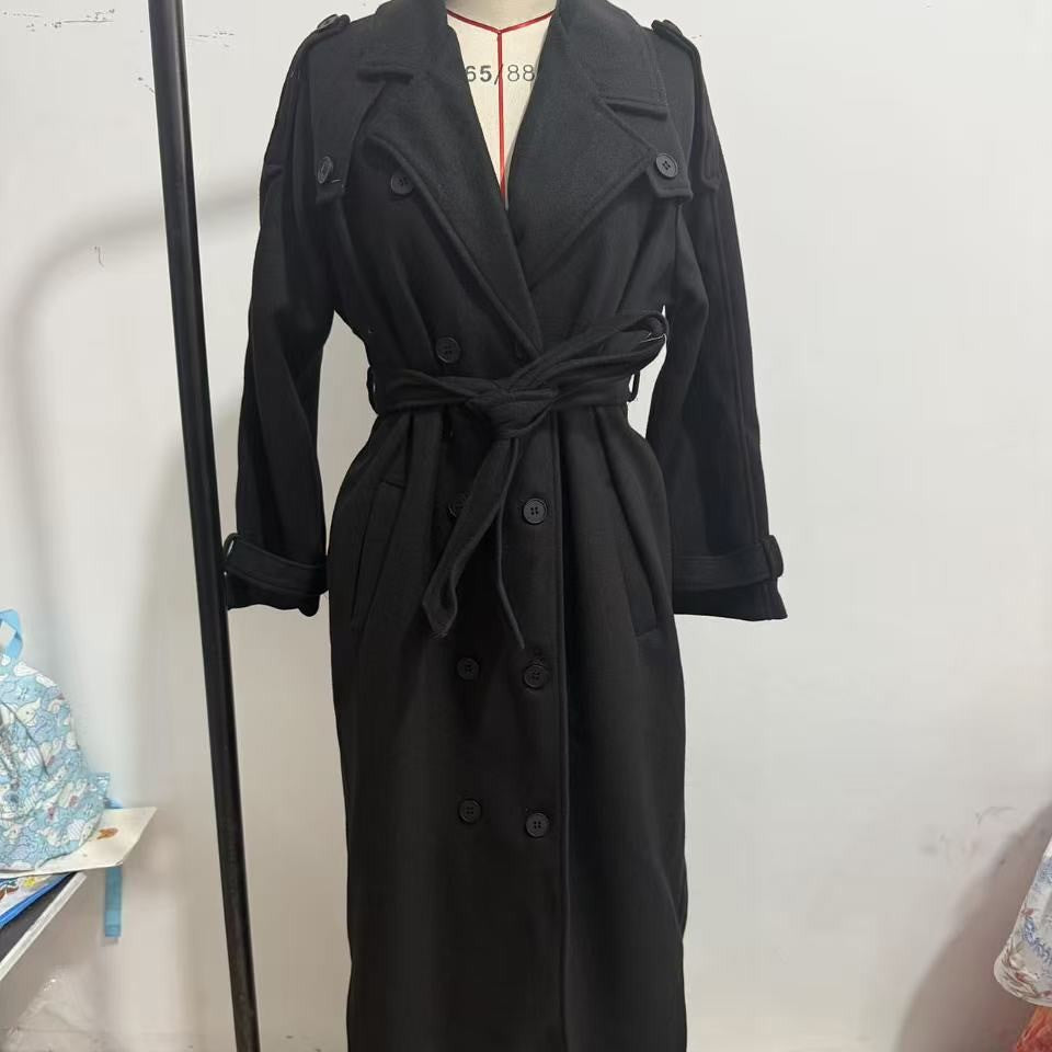 Casual Long Double-Breasted Coat