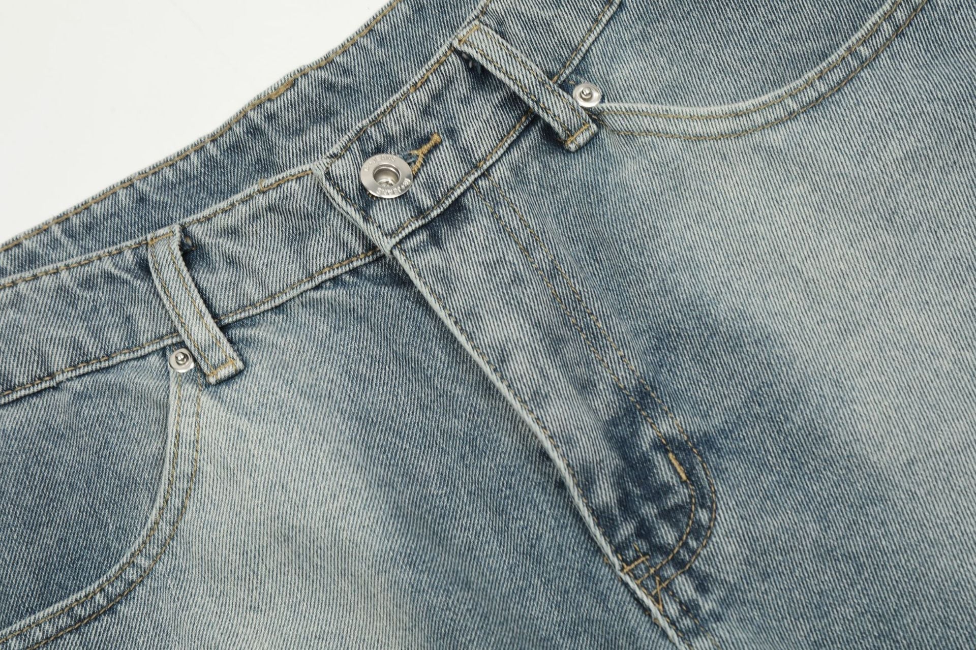 Washed Deconstruction Wide Leg Denim Jort