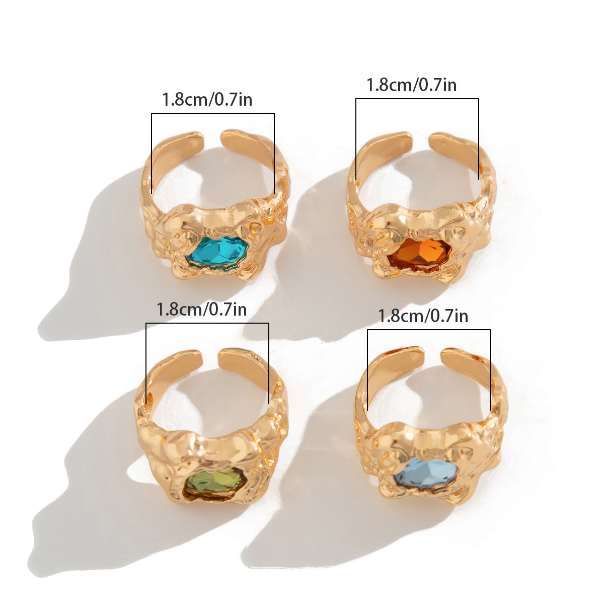 Juego de anillos con piedras preciosas repelentes