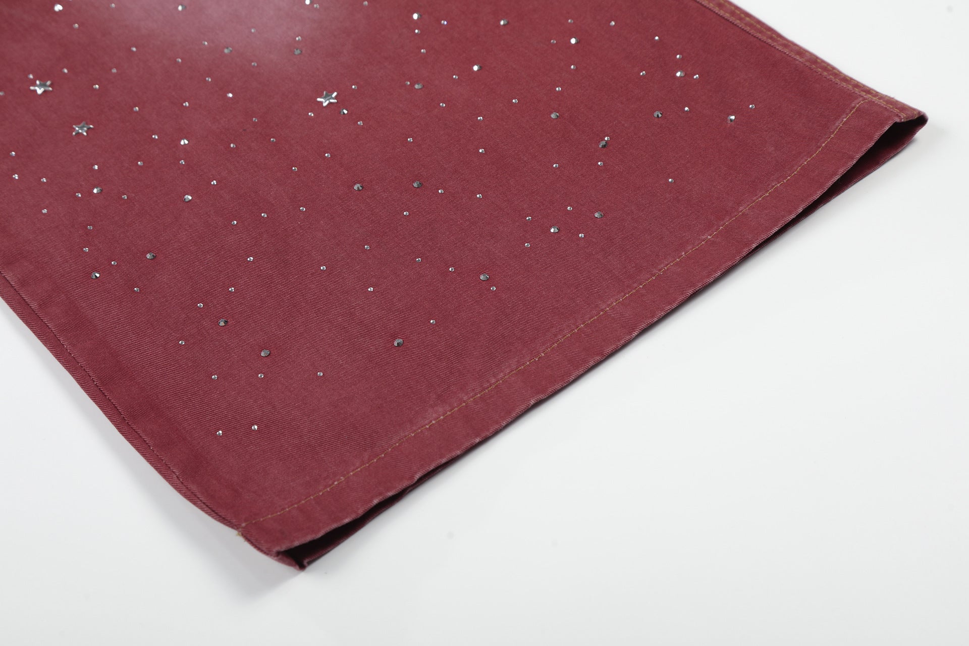 Washed Paint Studs Wide Leg Pants