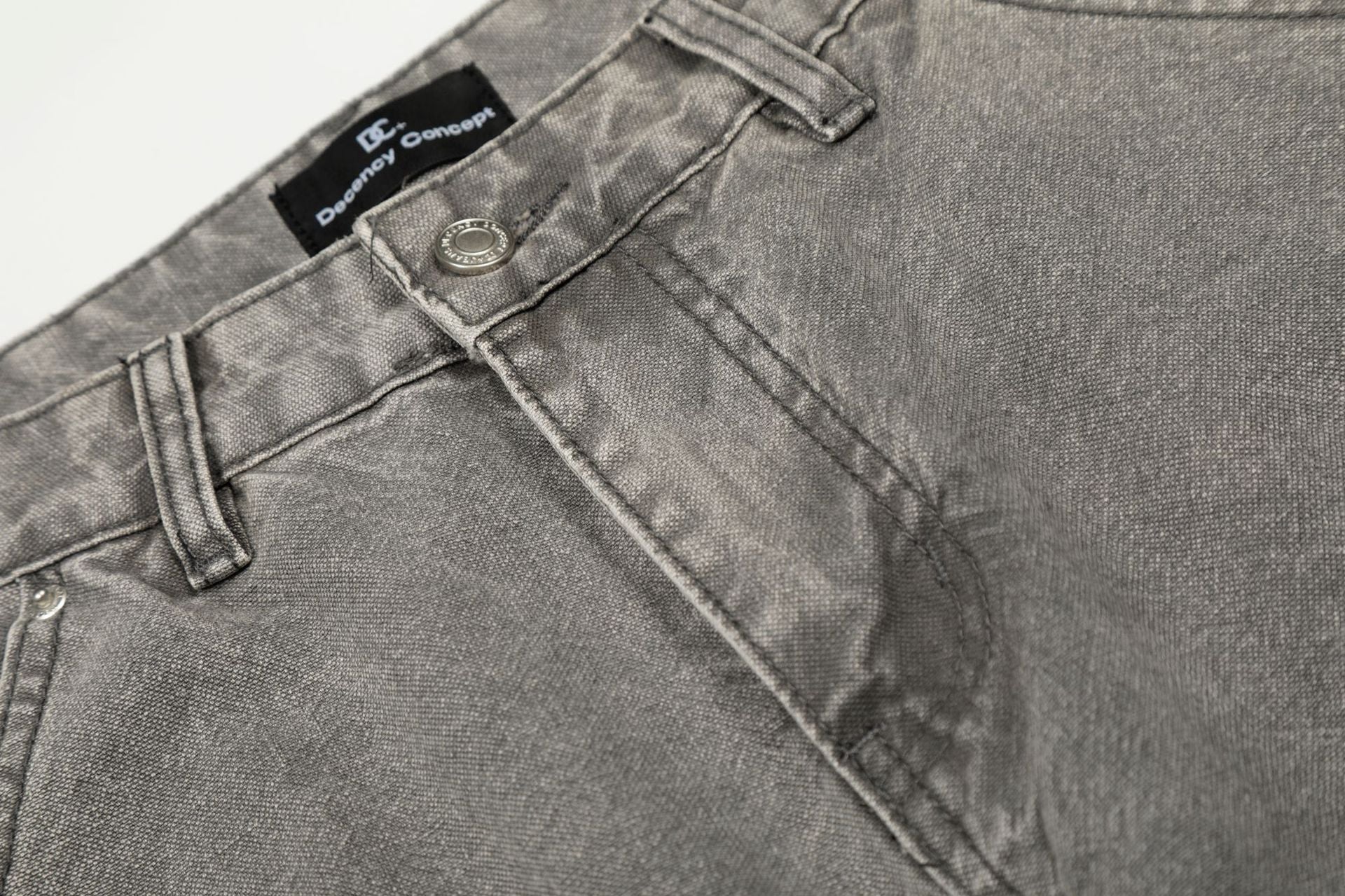 Dirty Washed Damage Panel Wide Leg Denim Jeans