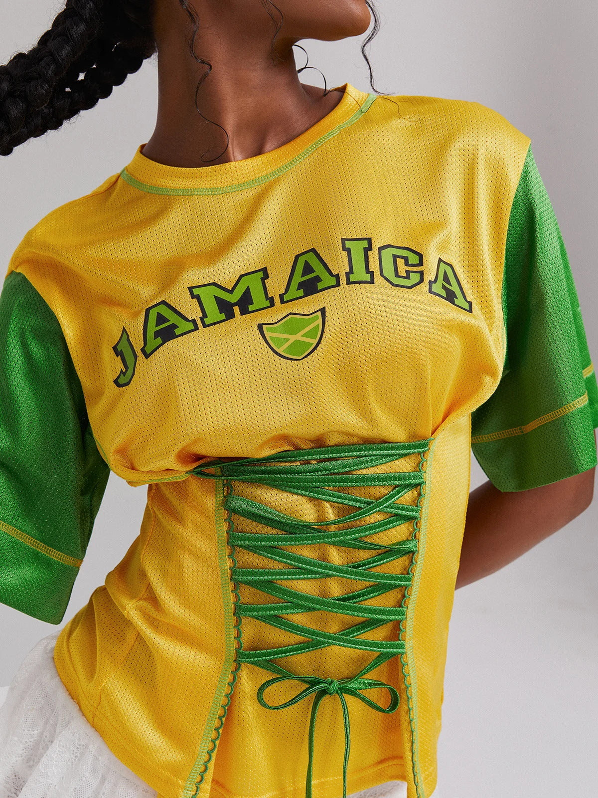 Maillot imprimé Jamica jaune Y2K